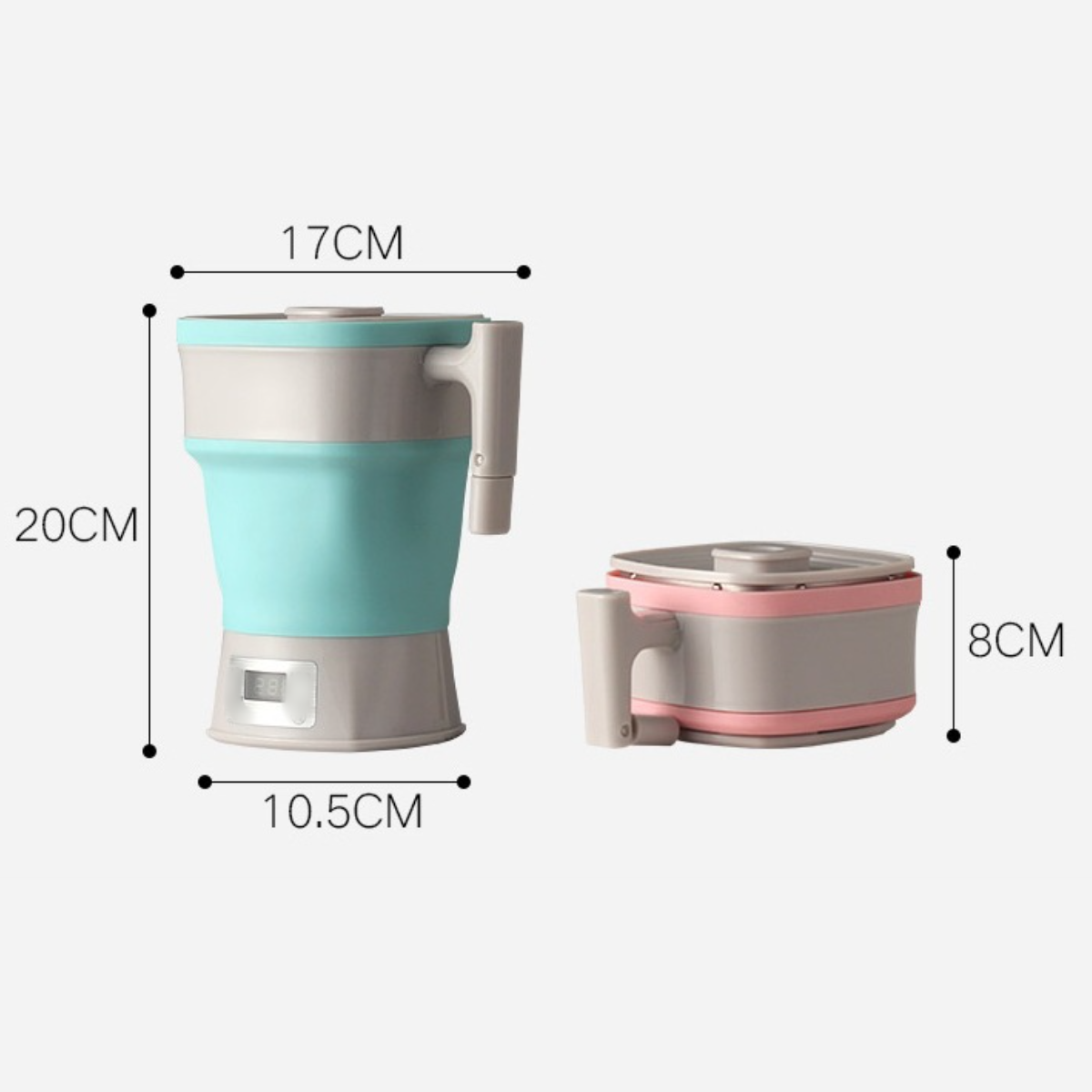 Blau Silikonfaltung, UWOT Automatische Edelstahl Elektrischer Wasserkocher, Heizung, Thermostatische 304, Heißwasserkocher: Abschaltung