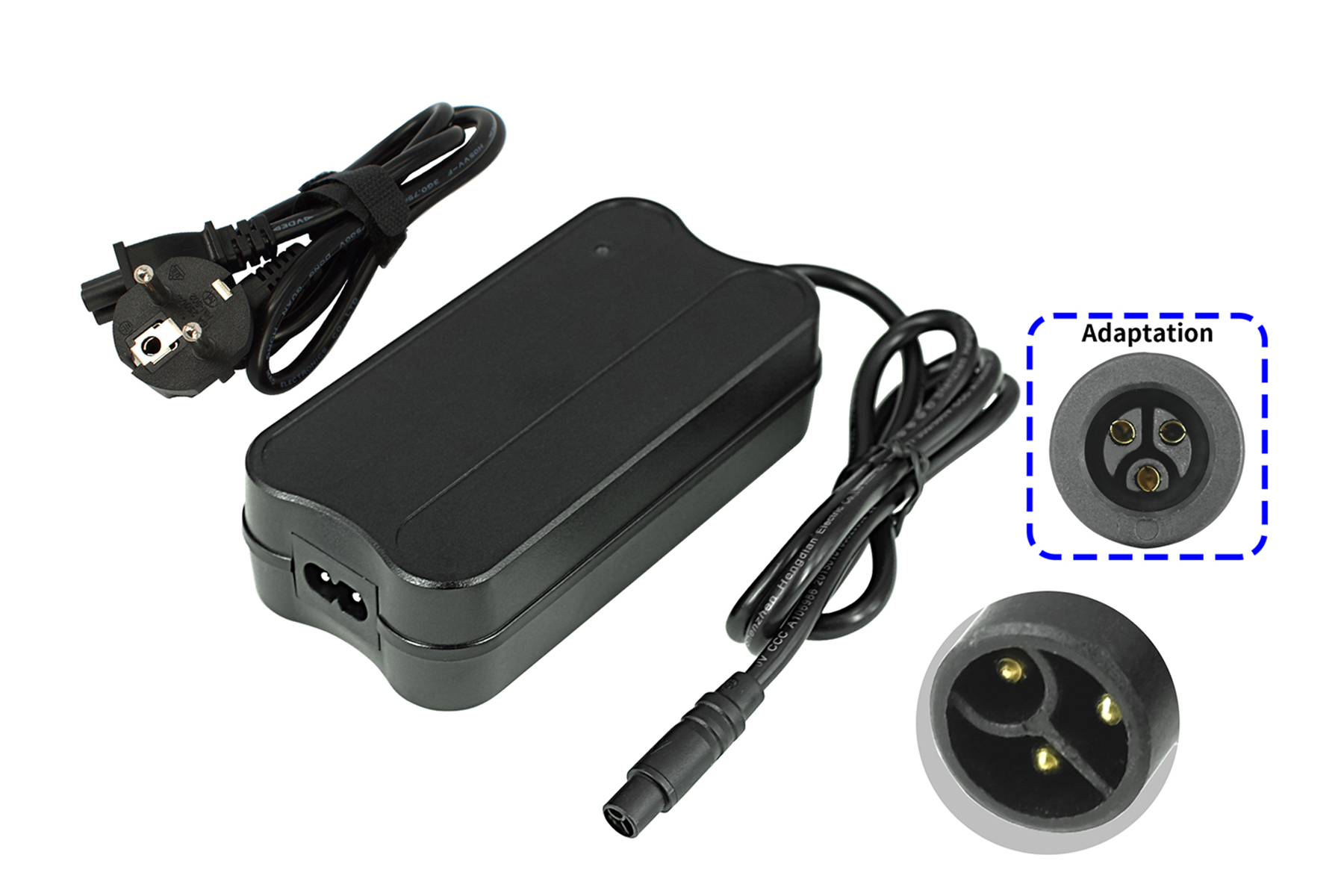 POWERSMART AC-Adapter fr Elektrofahrrad, 3-poliger Stecker E-Bike Ladegert  Universal, 36 Volt, Schwarz | MediaMarkt