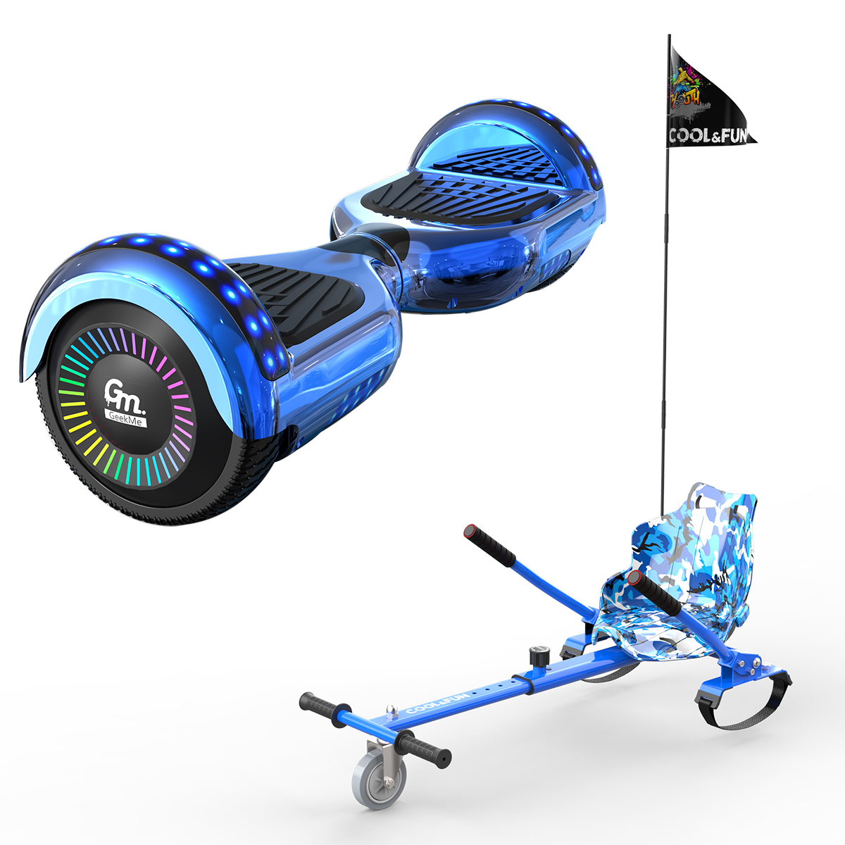 GEEKME JD8 Board Balance Hoverboard Sitz Zoll, (6,5 Blau) mit