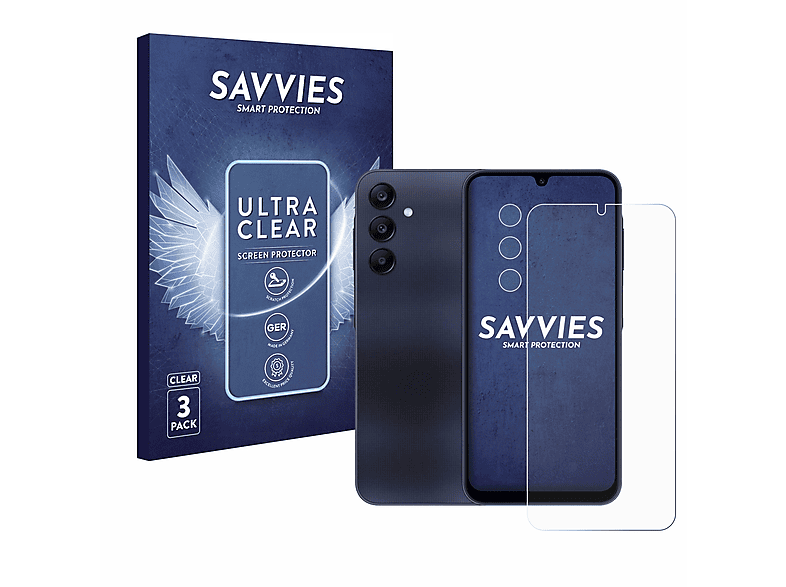 SAVVIES 6x klare Schutzfolie(für Samsung Galaxy A25 5G)