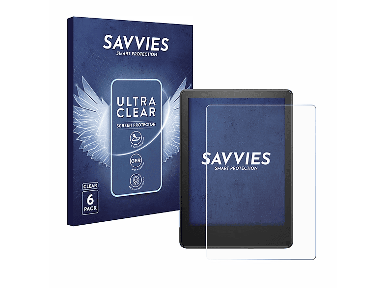 SAVVIES 6x klare Schutzfolie(für Amazon Kindle Paperwhite 2023 (11. Gen.)) | Schutzfolien & Schutzgläser