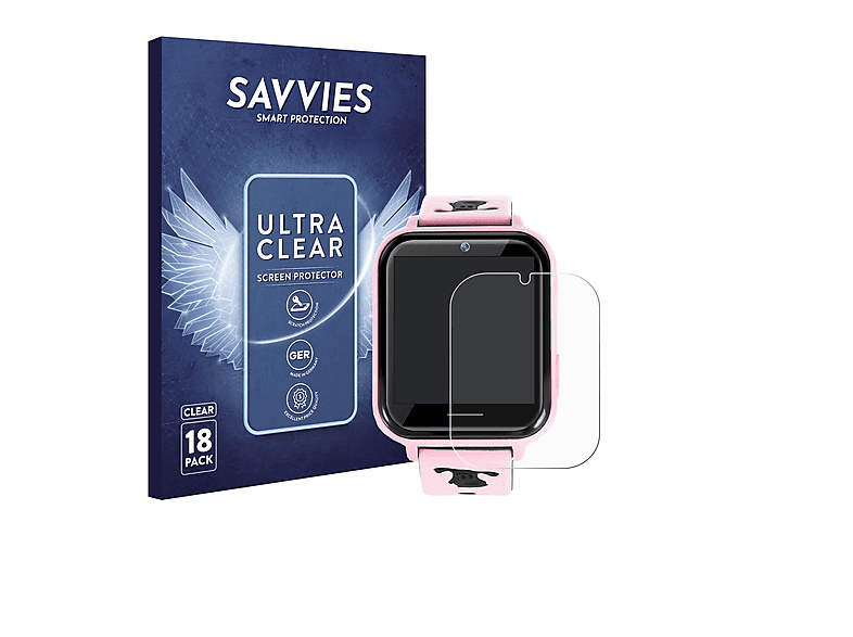 SAVVIES 18x klare Schutzfolie(für ele ELEOPTION A2) | Smartwatch Schutzfolien & Gläser