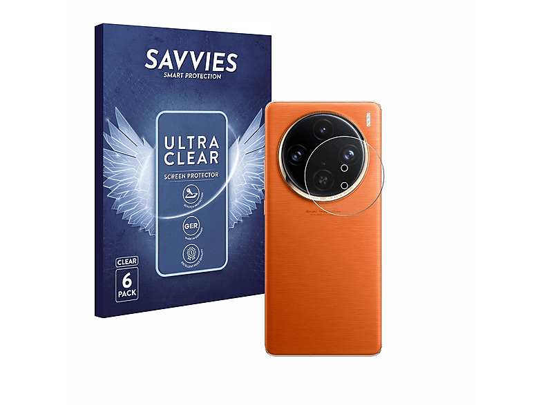 SAVVIES 6x Schutzfolie(für Vivo X100 Pro) klare