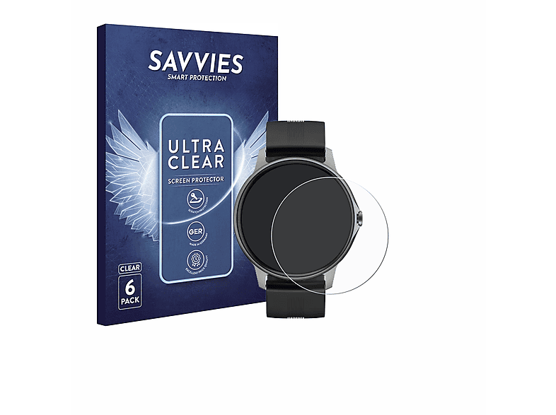 SAVVIES 6x klare Schutzfolie(für Fitpolo LW51) | Smartwatch Schutzfolien & Gläser