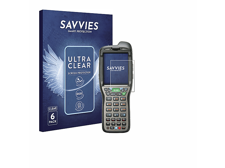 SAVVIES 6x klare Schutzfolie(für Honeywell Dolphin 99EX-HB-2)