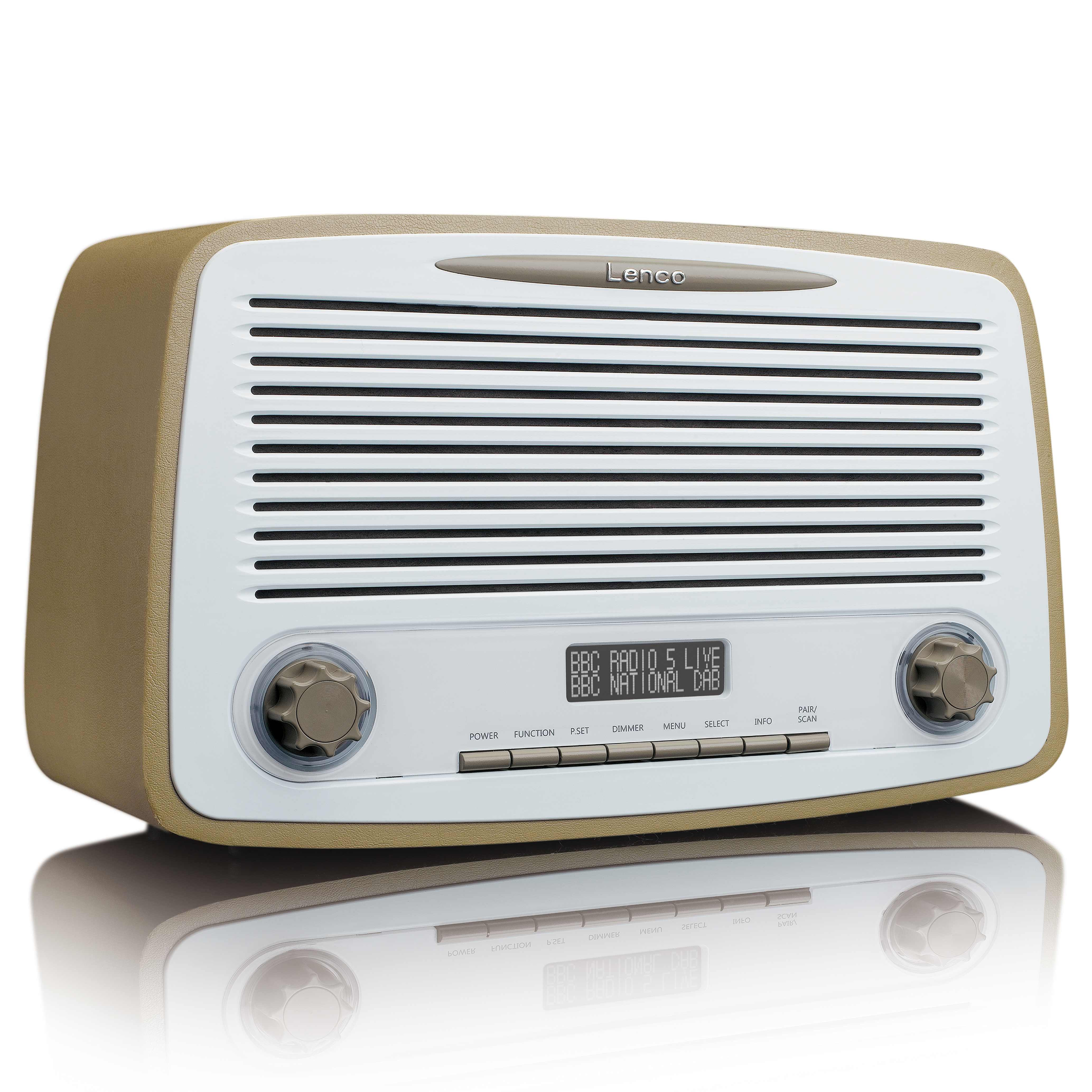 DAB+, Weiß-Taupe LENCO FM, Radio, Bluetooth, DAR-012TP DAB+,FM,