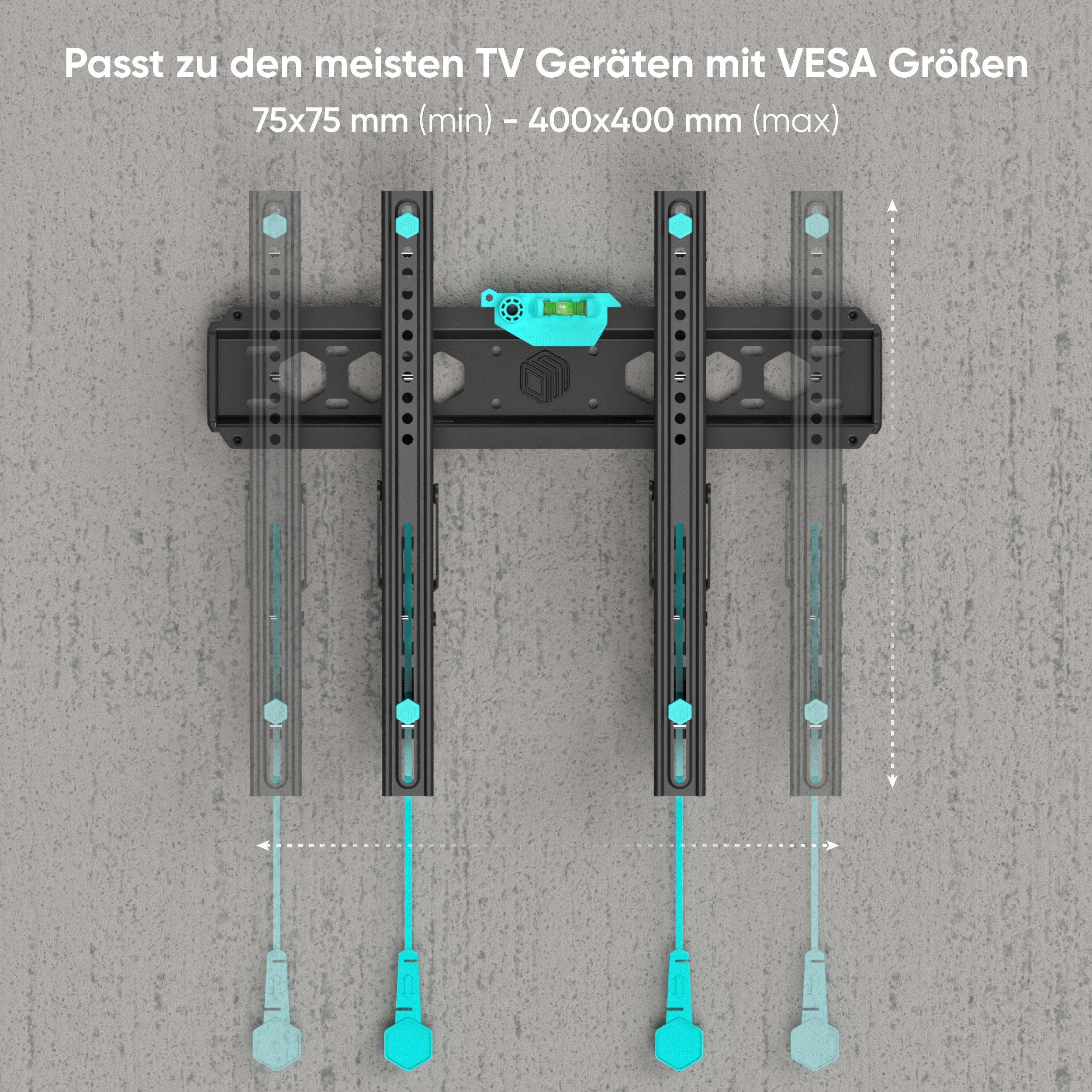 VESA Wandhalterung, für mm Zoll, Schwarz ONKRON TV 35-65 75x75-400x400