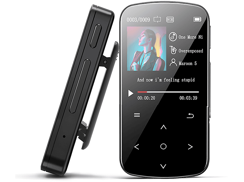 ELKUAIE HD-Bildschirm MP3-Player (32 GB, Schwarz)