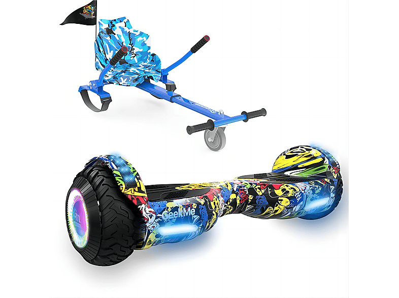 Hoverboard GEEKME Camouflage-Blau) Z5 mit Zoll, Balance Board Hippop und Sitz (6,5