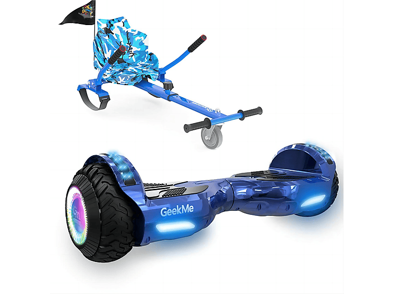 GEEKME Z5S Hoverboard mit Blau Board (6,5 Camouflage-Blau) und Sitz Zoll, Balance