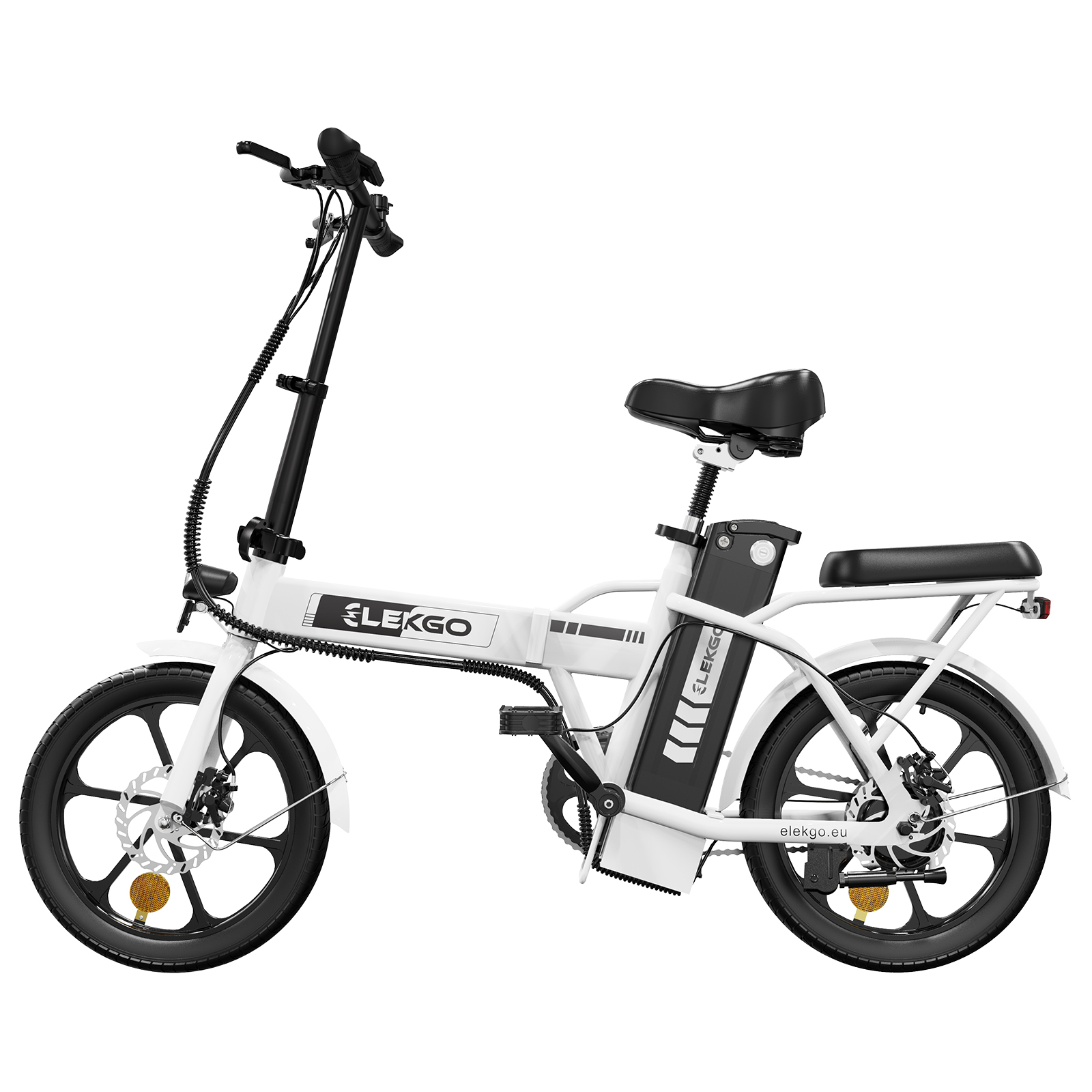 Kompakt-/Faltrad Damen-Rad, (Laufradgröße: ELEKGO Faltbar 16 Weiß) Zoll, 250W 16\