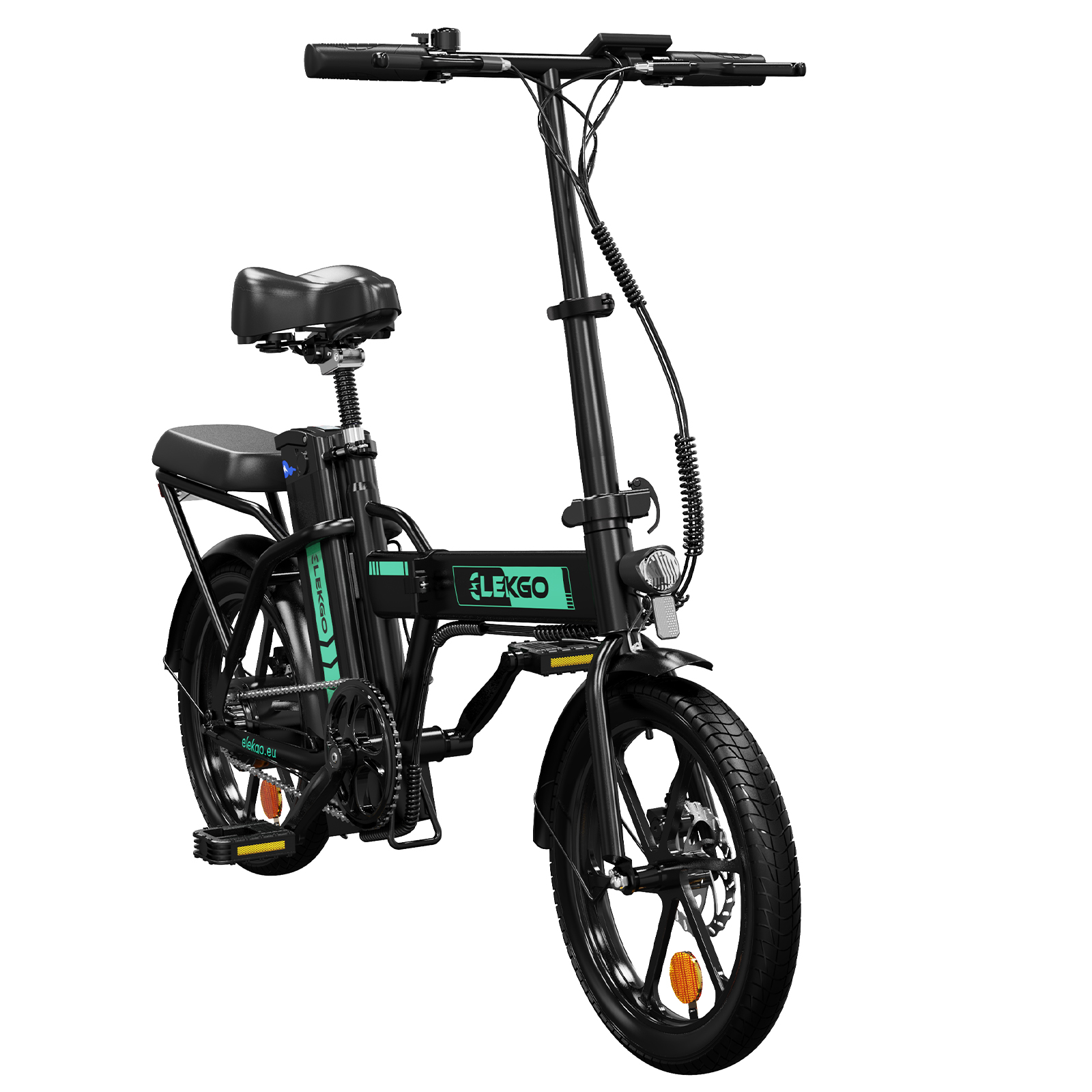 250W (Laufradgröße: ELEKGO EG05 Schwarz) Citybike Zoll, Faltbar 16\