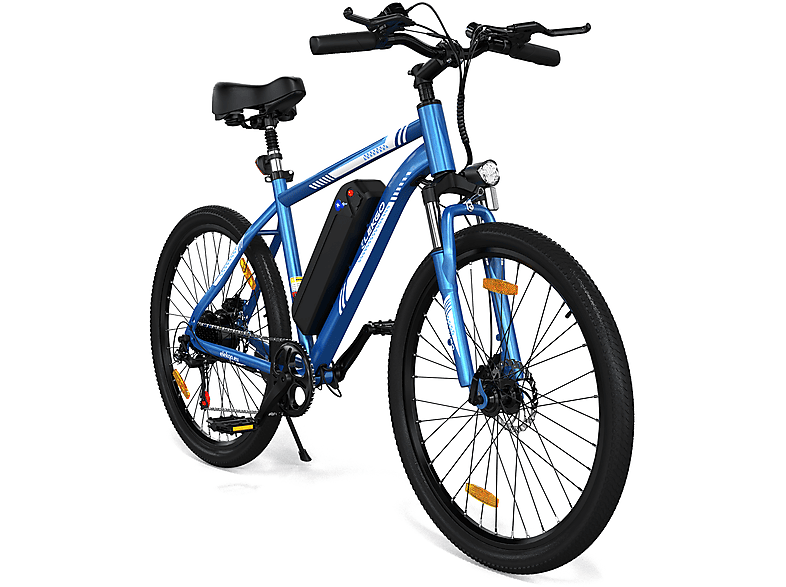 Zoll, (Laufradgröße: Citybike Blau) EG15 250W ELEKGO Herren-Rad, 26 432Wh, 26\