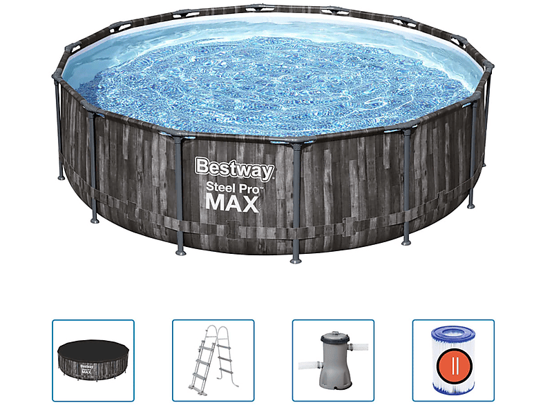 BESTWAY 92859 Pool, Silber