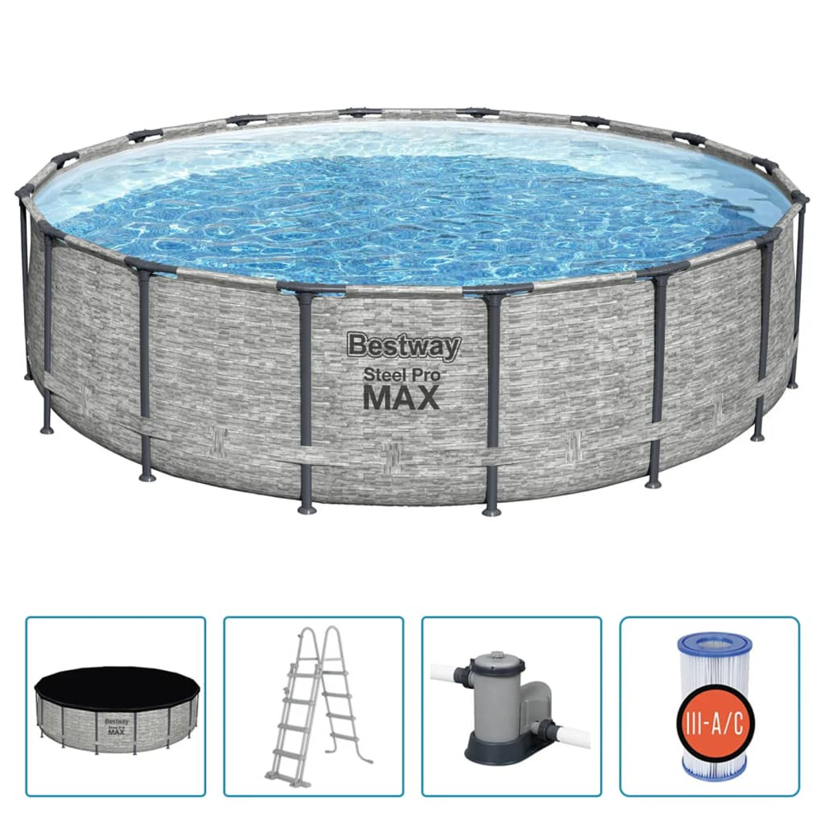 BESTWAY 93346 Pool, Grau