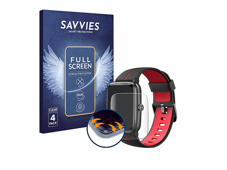 SAVVIES 4x Flex Curved Fitpolo Schutzfolie(für 205G) Full-Cover 3D