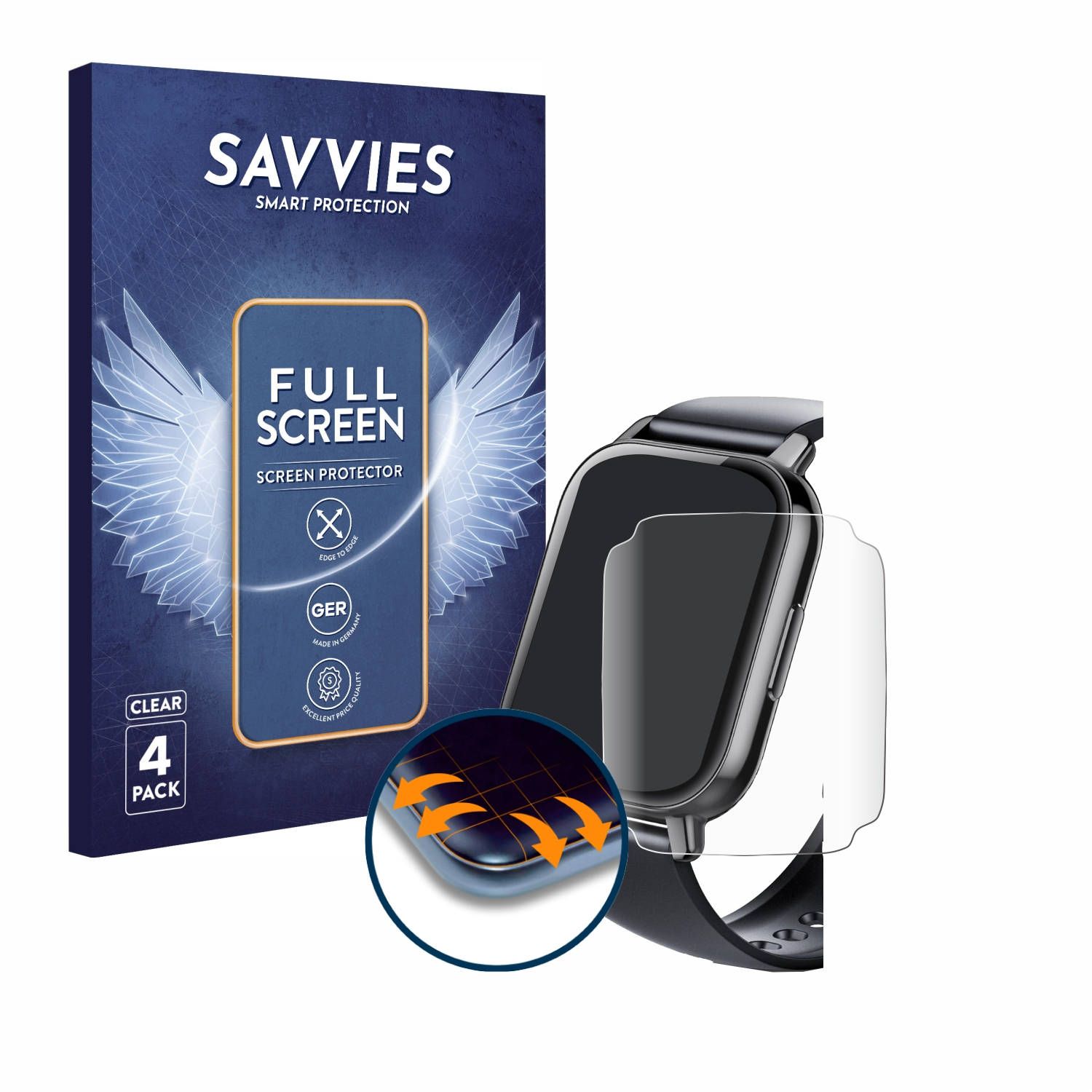 SAVVIES 4x Flex Full-Cover Schutzfolie(für 3D 1.85\