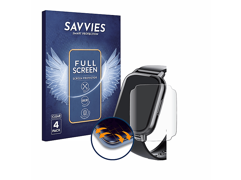 SAVVIES 4x Flex Full-Cover Schutzfolie(für 3D 1.85\