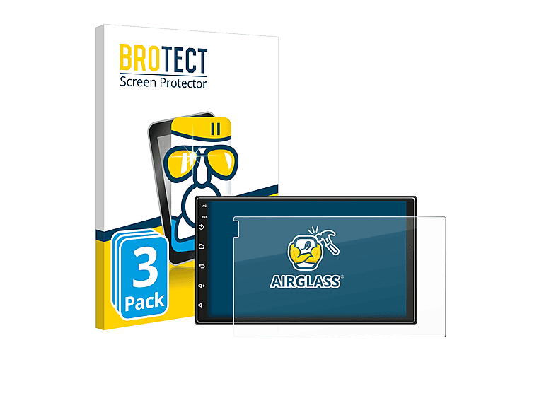 BROTECT 3x Airglass klare Schutzfolie(für Ankeway Car Radio 7\