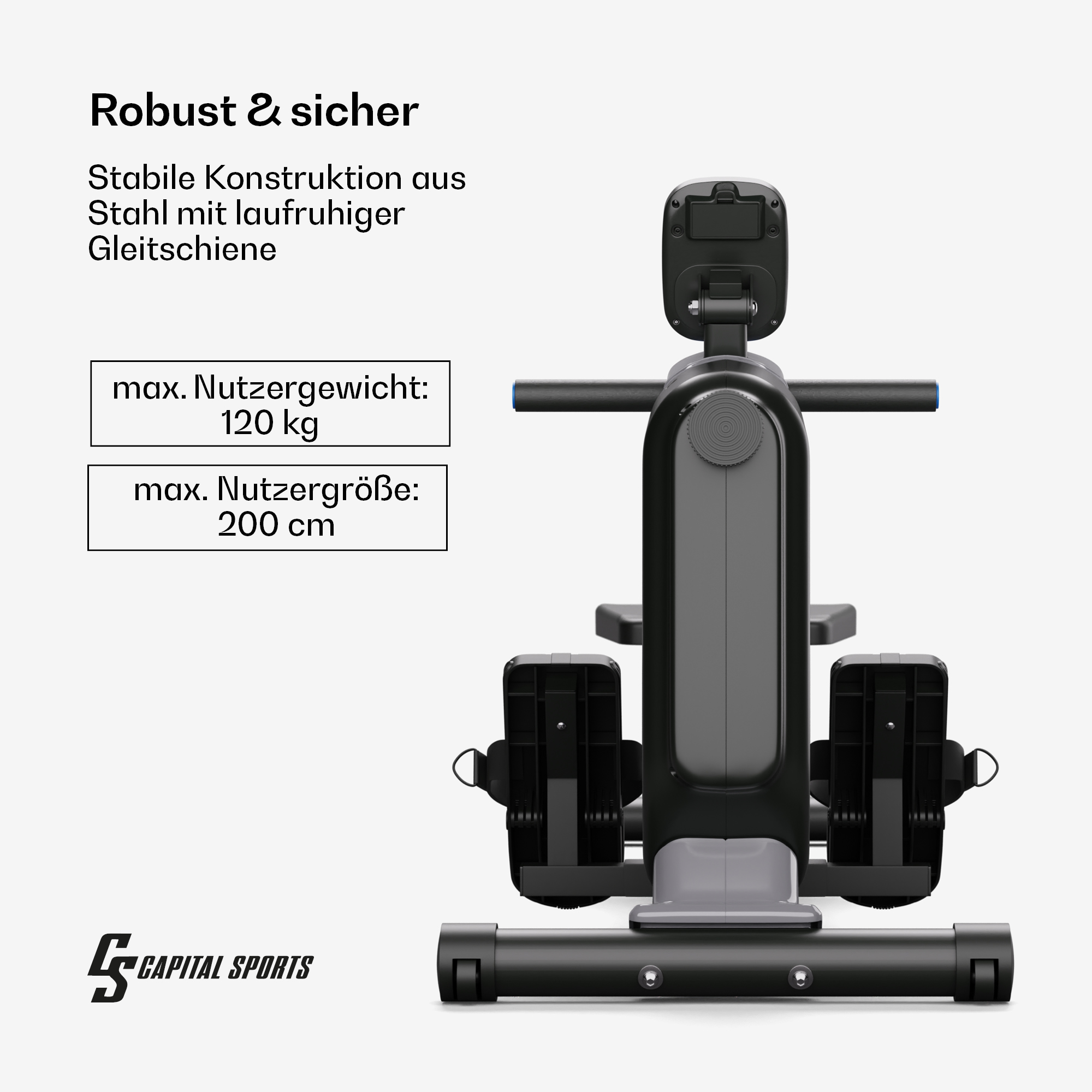 / Schwarz SPORTS CAPITAL Rudergerät, Themis blau