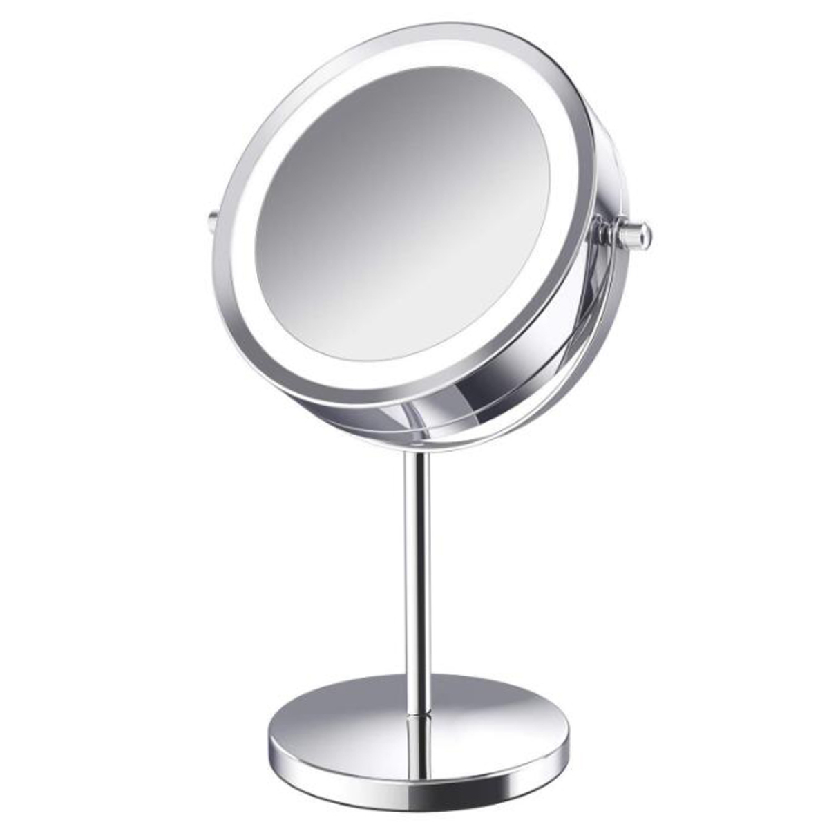 Doppelseitig mit LED-Licht Kosmetikspiegel Silber ELKUAIE