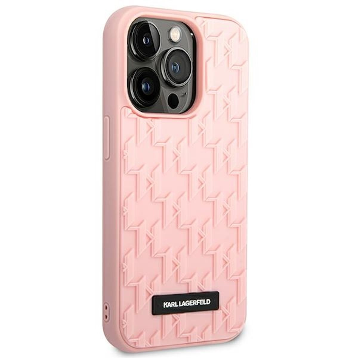 14 3D Pink iPhone Hülle, Backcover, Monogram Apple, LAGERFELD Design KARL Pro Max,