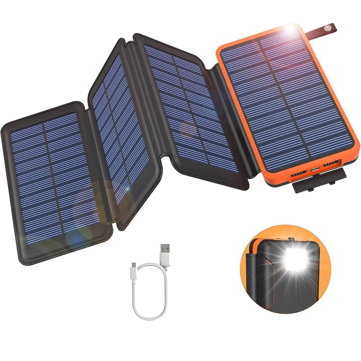 Outdoor-Abenteuer Powerbank 10000mAh 10000mAh Powerbank für Energiequelle Orange Zuverlässige Solar BRIGHTAKE