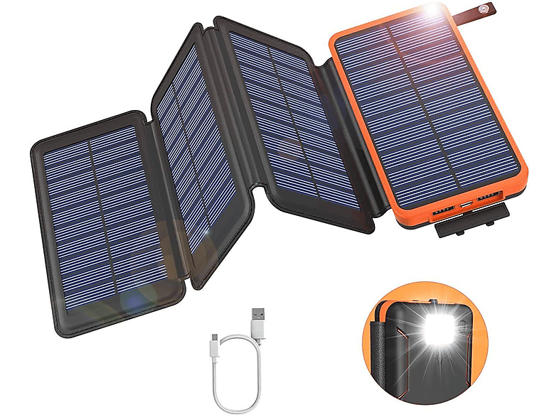 10000mAh Solar 10000mAh Zuverlässige Orange BRIGHTAKE für Energiequelle Outdoor-Abenteuer Powerbank Powerbank