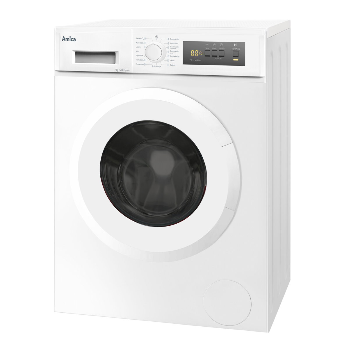7kg (7 1400 D) Startzeitvorwahl kg, AMICA U/Min Weiß Waschmaschine Frontlader Waschmaschine Aqua Stopp
