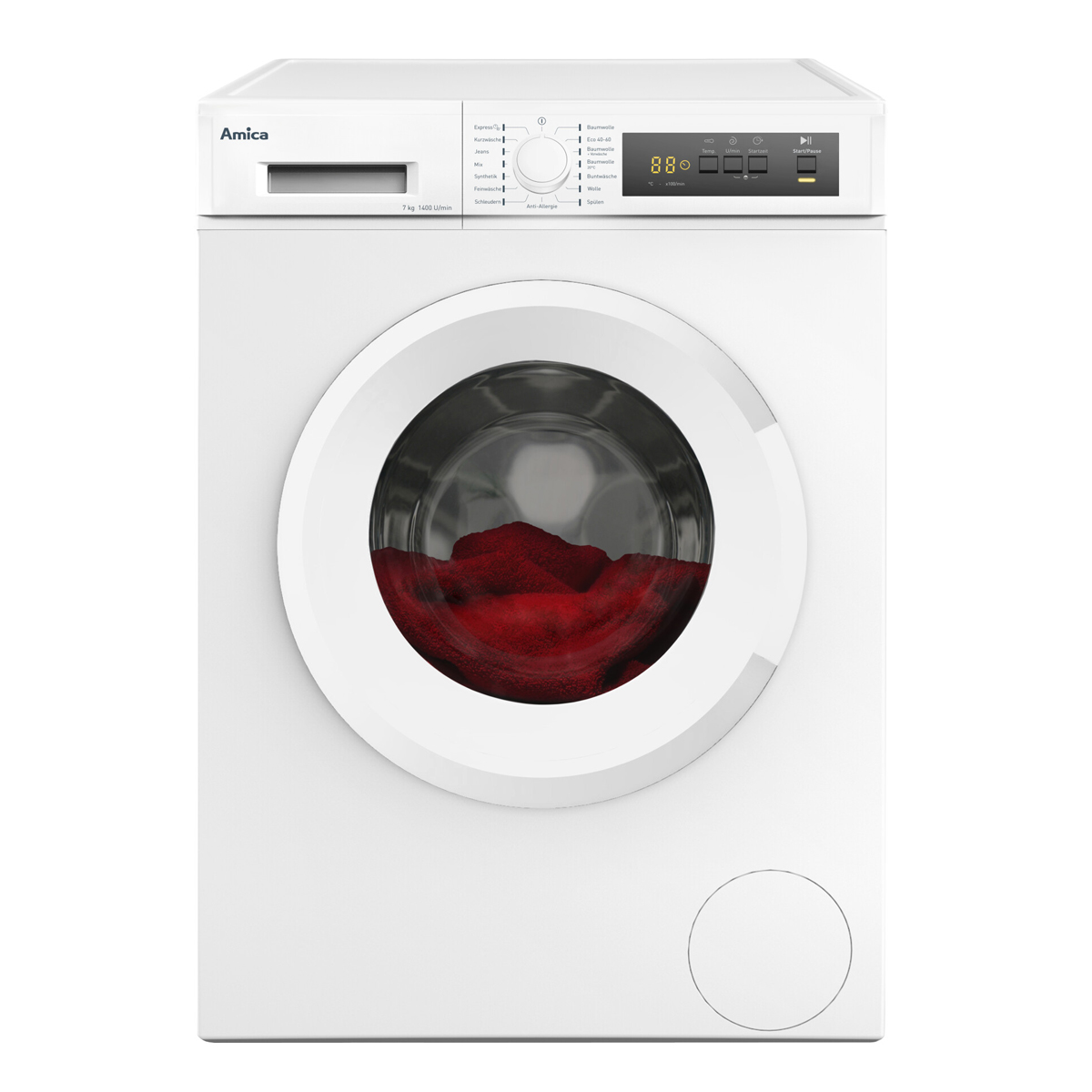 Waschmaschine kg, 7kg D) Waschmaschine Aqua (7 AMICA U/Min Weiß Stopp Frontlader 1400 Startzeitvorwahl