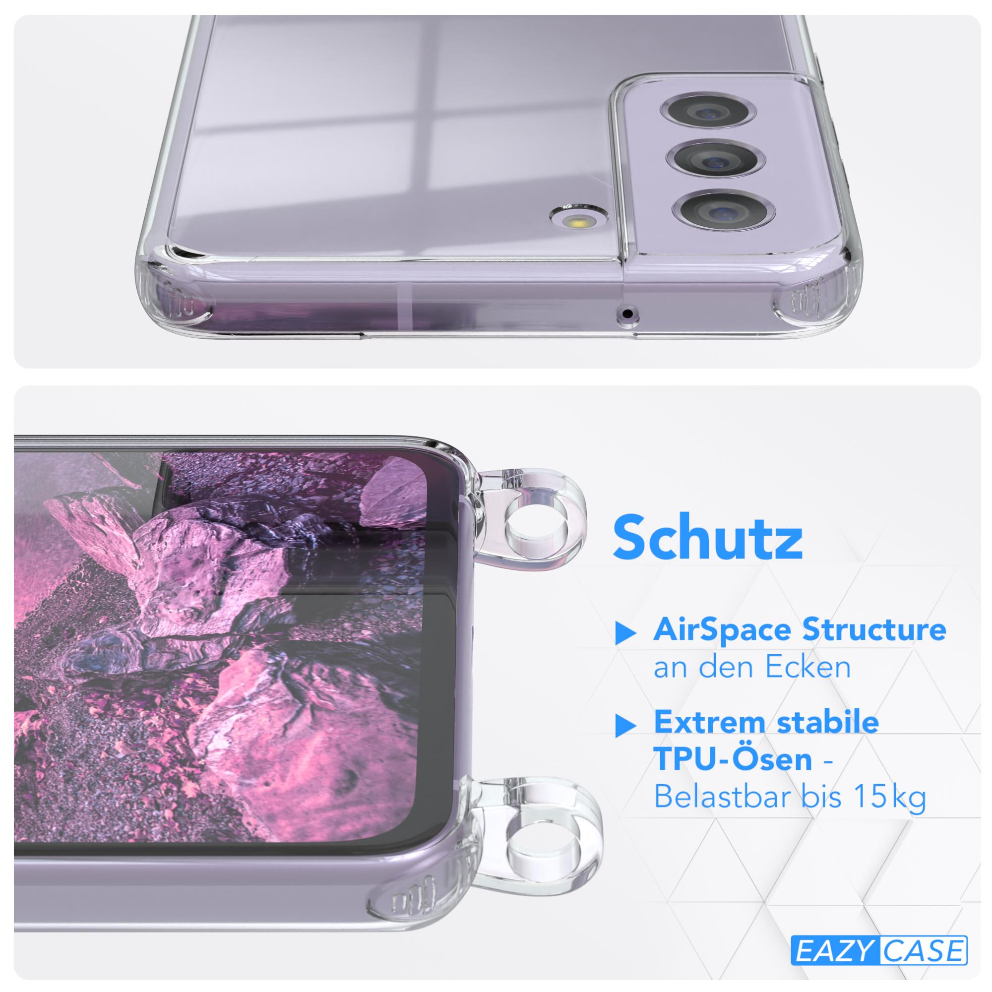 Galaxy mit Silber 5G, Clips Umhängeband, EAZY Samsung, / Cover CASE Umhängetasche, FE Lila Clear S21