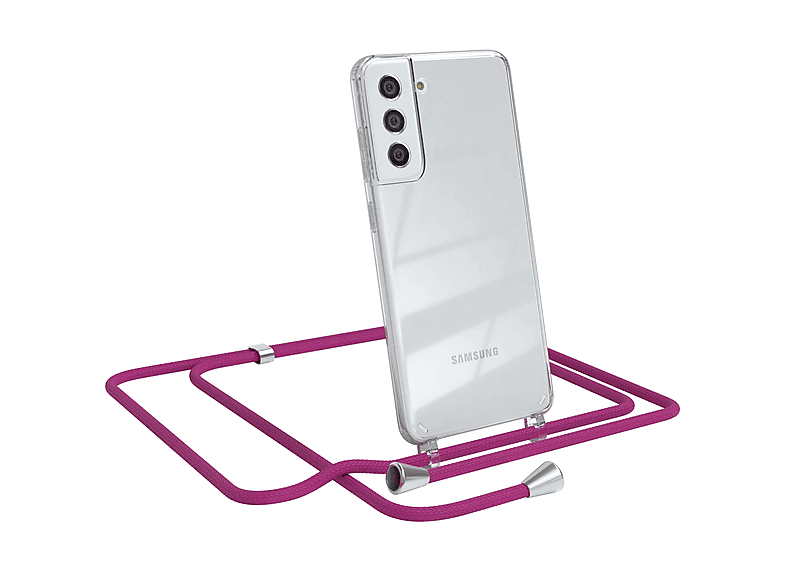 FE Umhängetasche, S21 Clips Samsung, EAZY CASE Cover mit Pink Galaxy Clear Silber Umhängeband, 5G, /