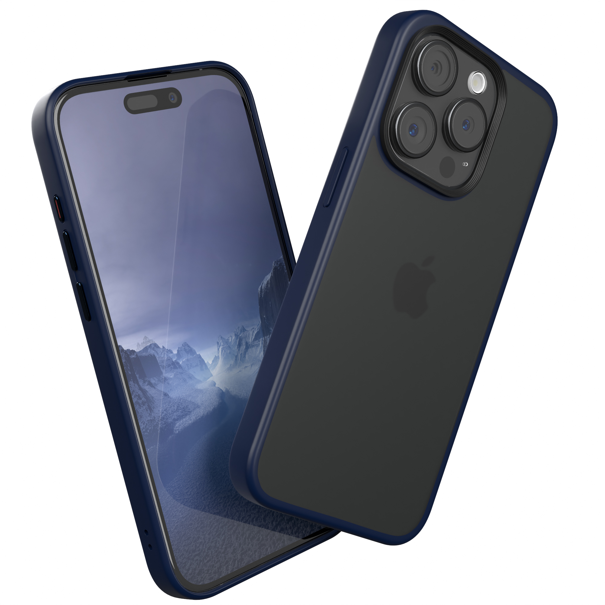 EAZY iPhone 15 Blau CASE Outdoor Matt, Case / Nachtblau Pro, Backcover, Apple,