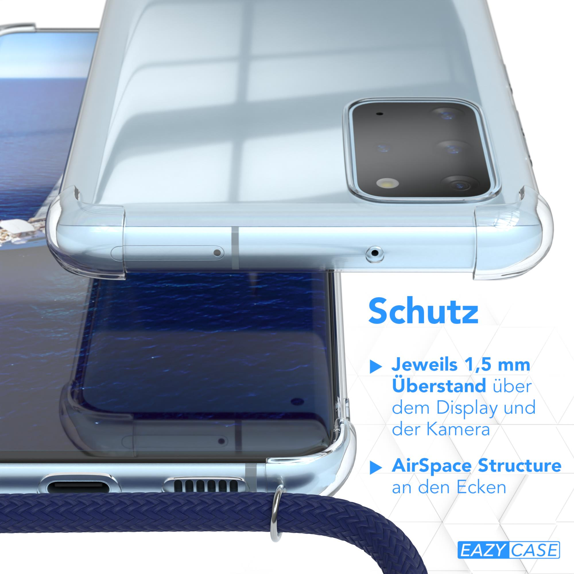EAZY CASE Clear Cover mit / Plus Silber Clips Galaxy S20 Blau Umhängetasche, Plus 5G, / S20 Umhängeband, Samsung