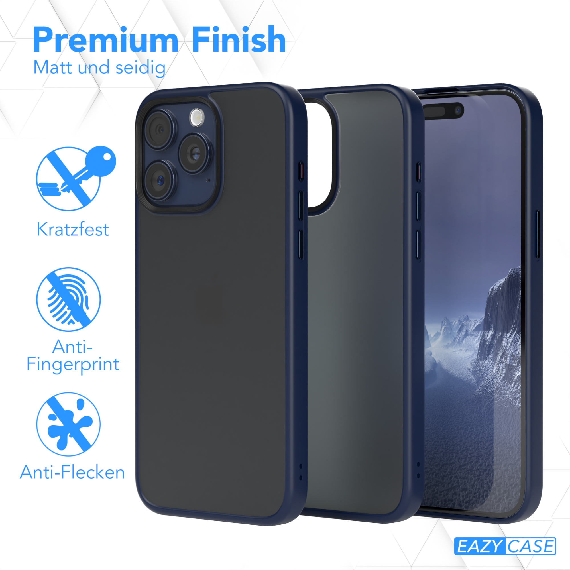Drei Telefone in einer Schutzhülle mit den Hüllendetails.