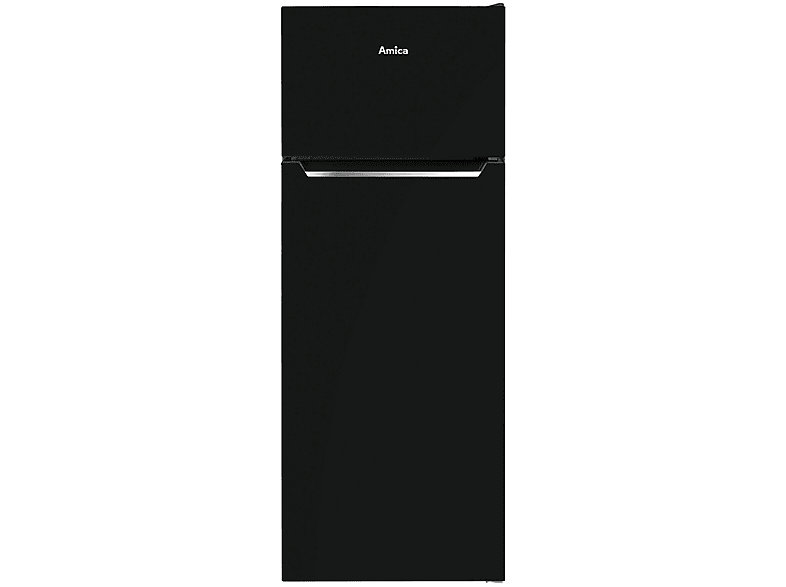 Kühlschrank AMICA 144cm (E, Schwarz) Kühlschrank hoch, Schwarz Abtauen freistehend 1480 211L Kühl-Gefrierkombination mm automat