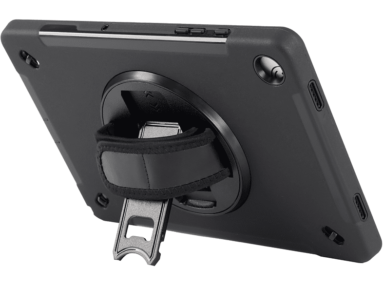 HONJU Rugged Kickstand Bookcover Case schwarz Kunststoff, Handstrap Samsung für / Tablethülle