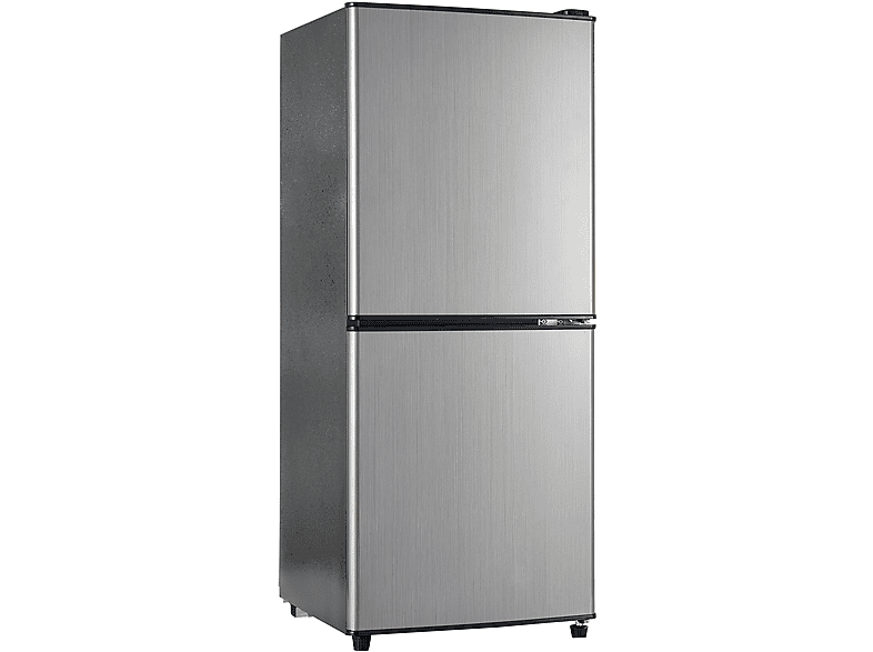 MERAX BCD-106W Kühlschrank (E, 101,8 cm hoch, Grau-Silber)