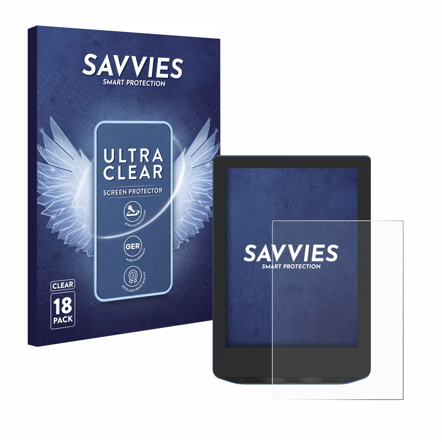 Verse Pro) PocketBook klare SAVVIES Schutzfolie(für 18x