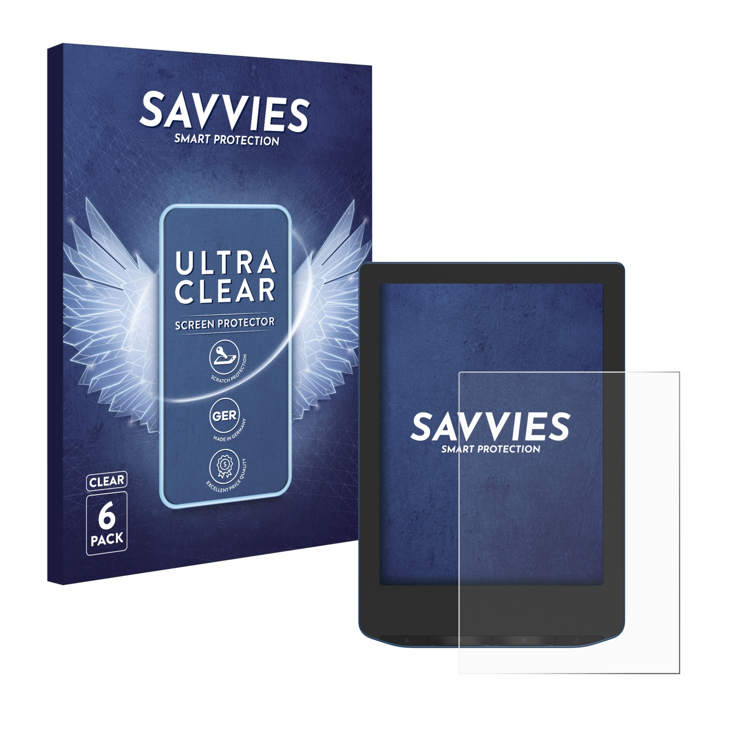 PocketBook Pro) 6x SAVVIES Verse klare Schutzfolie(für