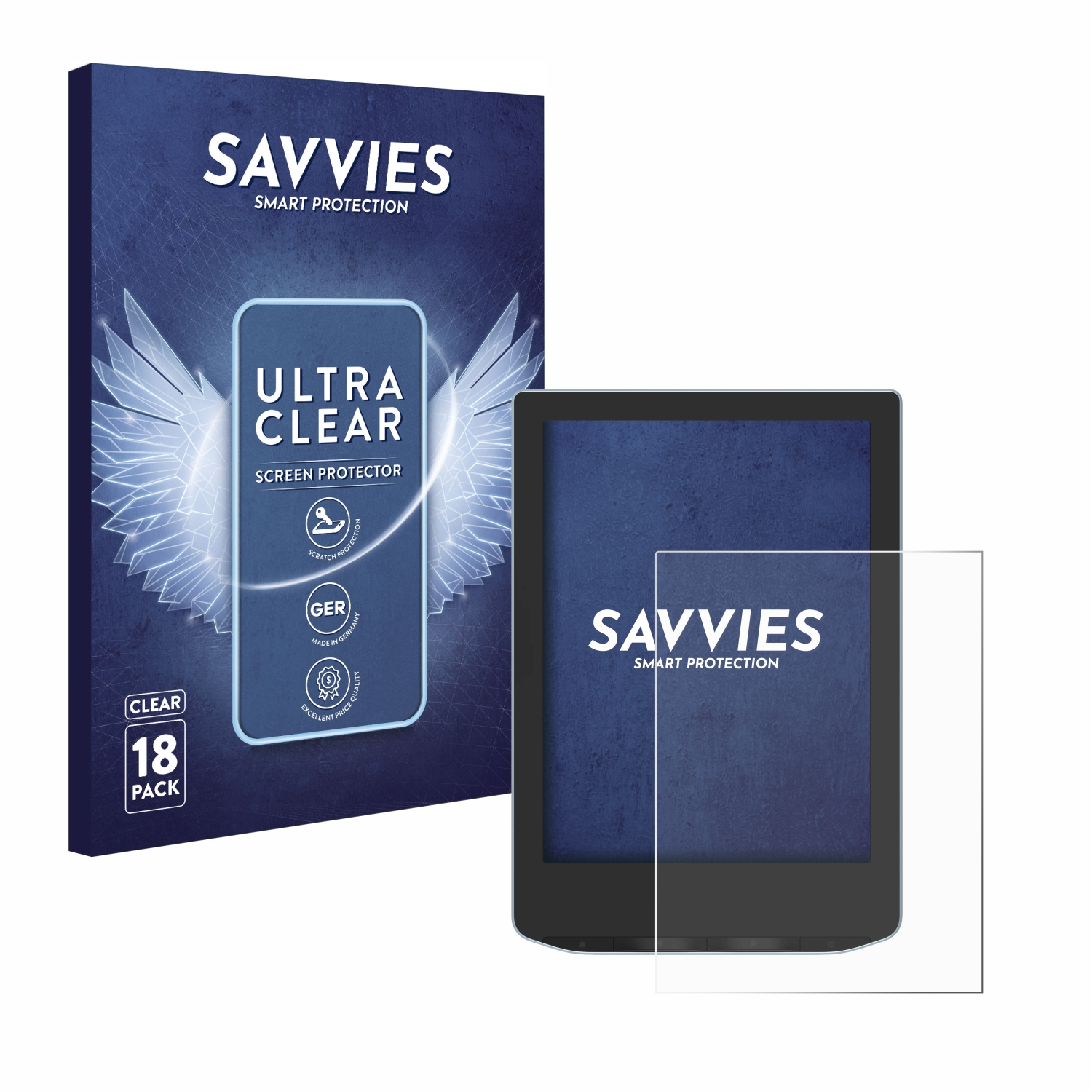 SAVVIES 18x Schutzfolie(für klare PocketBook Verse)