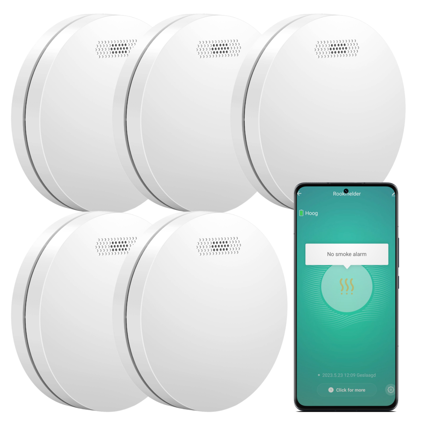 AROHA Smart Connect Smoke detector with 10 year battery White