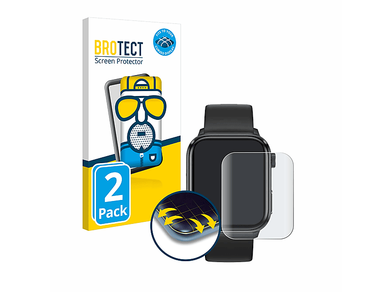 BROTECT 2x Flex matt Full-Cover 3D Curved Schutzfolie(für Ice-Watch ICE smart 2.0 1.96\