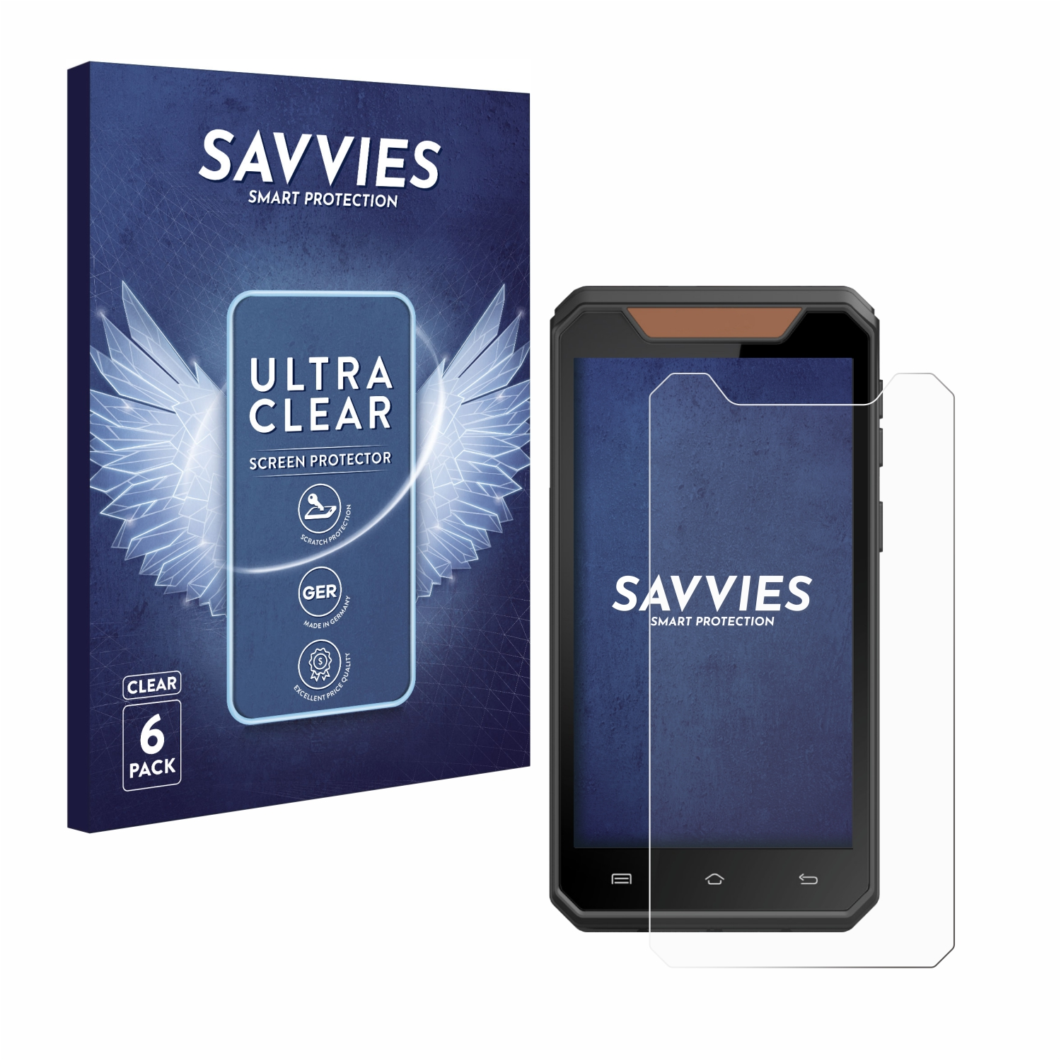 SAVVIES 6x Schutzfolie(für Axium ingenico klare EX4000)