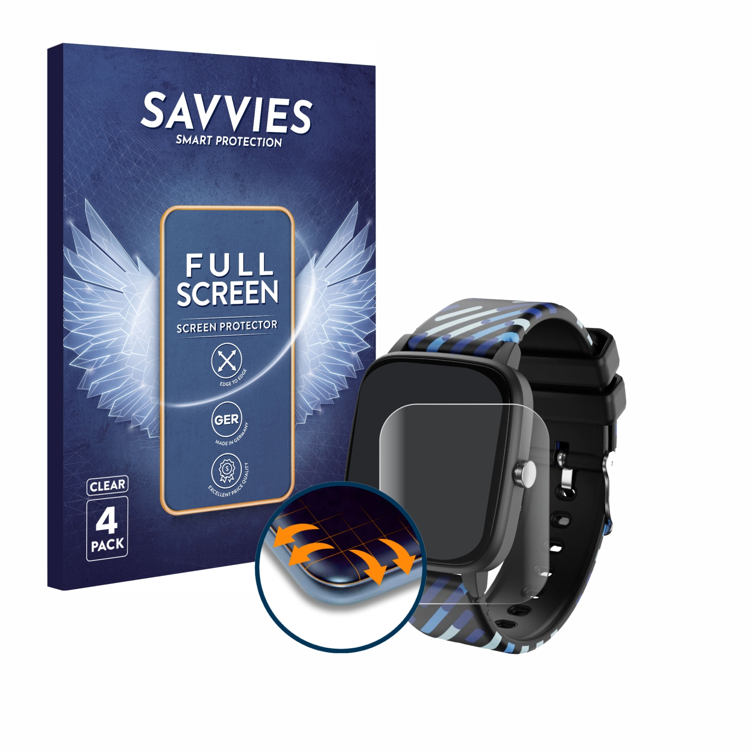 SAVVIES 4x Flex Full-Cover Schutzfolie(für Curved 1.4\