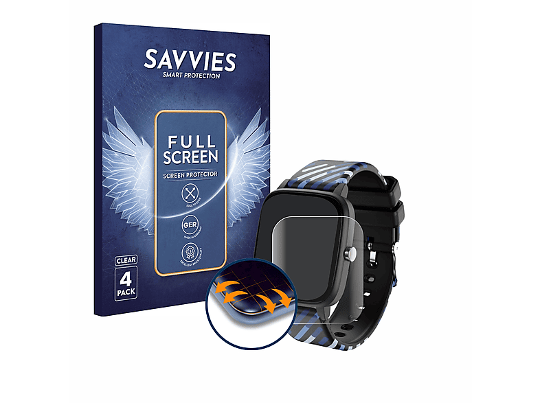 SAVVIES 4x Flex Full-Cover Schutzfolie(für Curved 1.4\