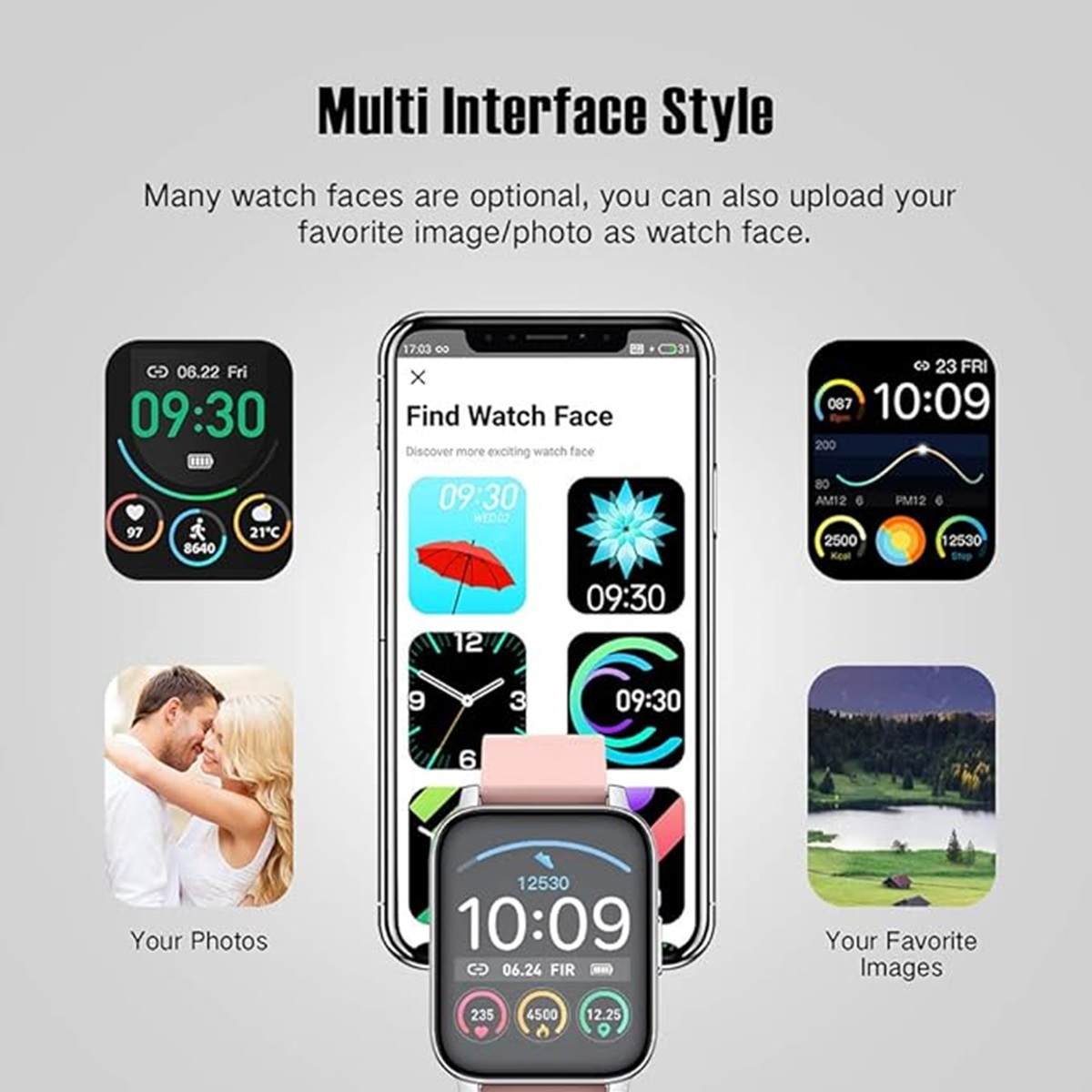 Fitness Smartwatch Pink MIRUX Tracker 240mm, 240mm, FAW12P Watch Telefonfunktion