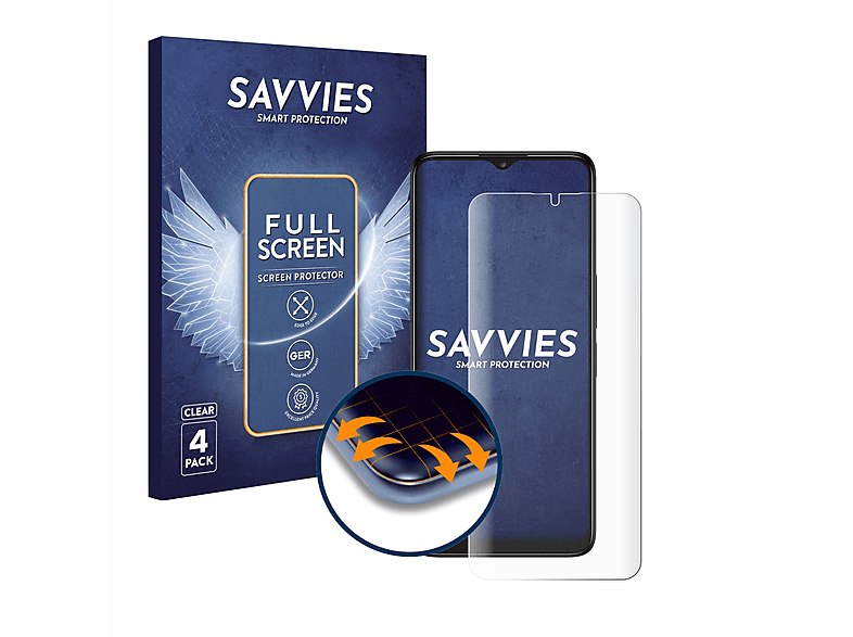 SAVVIES 4x Flex Full-Cover 3D Schutzfolie(für R Curved 5G) 40 TCL