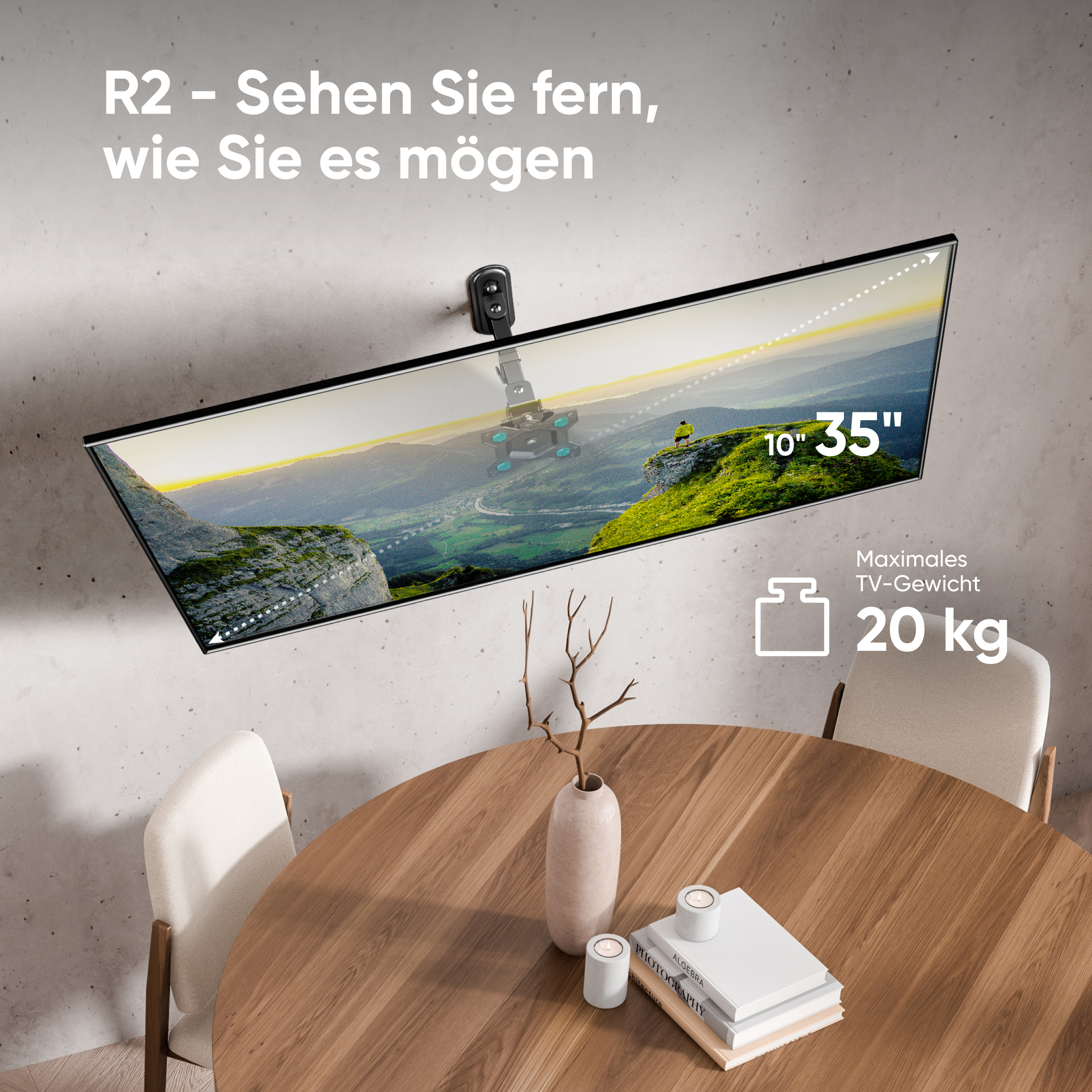 ONKRON TV Wandhalterung schwenkbar neigbar Monitor Schwarz TV / Wandhalterung
