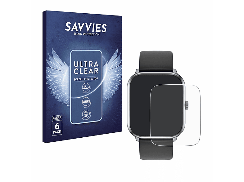 SAVVIES 6x klare Schutzfolie(für Ice-Watch ICE smart 1.0 1.85\